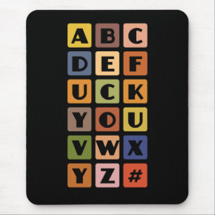 Naughty Alphabets mousepad Muismat