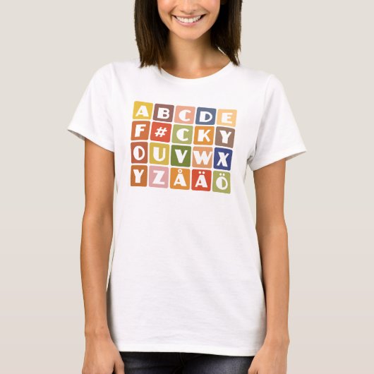 Naughty Alphabets shirt - kies stijl & kleur (Voorkant)