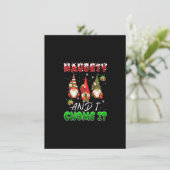 Naughty and I Gnome It Christmas Cute Gnomes Famil Kaart (Staand voorkant)