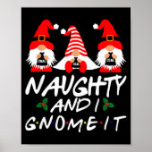 Naughty And I Gnome It Christmas Gnomes Funny Xmas Poster (Voorkant)
