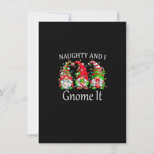 Naughty And I Gnome It Christmas Pajamas Gnomes Fu Kaart (Voorkant)
