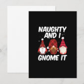Naughty And I Gnome It Nordic Gnomes Christmas Nau Kaart (Voorkant / Achterkant)
