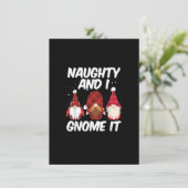 Naughty And I Gnome It Nordic Gnomes Christmas Nau Kaart (Staand voorkant)