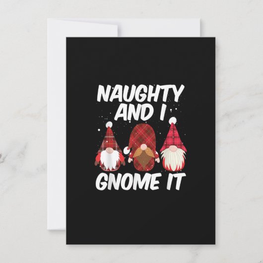 Naughty And I Gnome It Nordic Gnomes Christmas Nau Kaart (Voorkant)