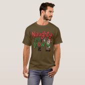Naughty And I Know It 🎁 Santa's Elf Christmas ⛄ T-shirt (Voorkant volledig)