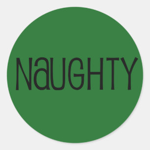 Naughty and Nice Gold Kerstfeestdag 2 Ronde Sticker