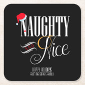 Naughty and Nice Holiday Party Kartonnen Onderzetters (Voorkant)
