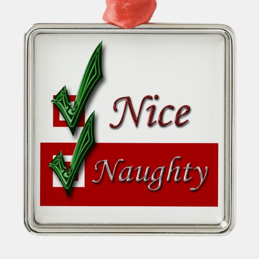 Naughty and nice Kerstkerstkerstkerstkerstkerstker Metalen Ornament (Voorkant)