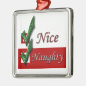 Naughty and nice Kerstkerstkerstkerstkerstkerstker Metalen Ornament (Links)