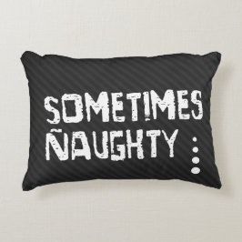 Naughty and Nice Kersttypografie Omkeerbaar Accent Kussen