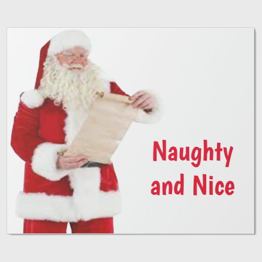 Naughty and Nice Wrapping Paper Cadeaupapier (Vlak)