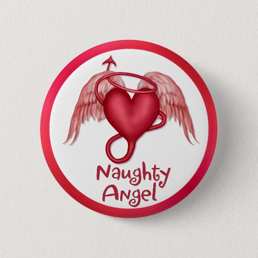 Naughty Angel Ronde Button 5,7 Cm (Voorkant)