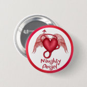 Naughty Angel Ronde Button 5,7 Cm (Voorkant /achterkant)