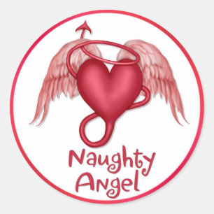 Naughty Angel Ronde Sticker
