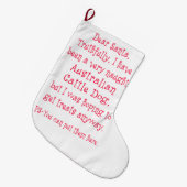 Naughty Australian Cattle Dog Grote Kerstsok (Voorkant (Hangend))
