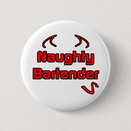 Naughty Bartender Ronde Button 5,7 Cm (Voorkant)