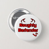 Naughty Bartender Ronde Button 5,7 Cm (Voorkant /achterkant)
