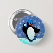 Naughty baseball pinguïn ronde button 5,7 cm (Voorkant /achterkant)
