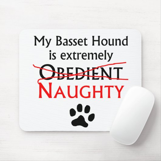 Naughty Basset Hound Muismat (Met muis)