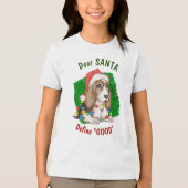 Naughty Beagle Pup Holiday Tri-Blend Shirt (Voorkant)