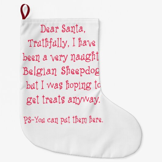 Naughty Belgium Sheepdog Grote Kerstsok (Voorkant)