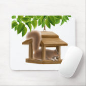 Naughty Bird Feeder Squirrel Mousepad Muismat (Met muis)