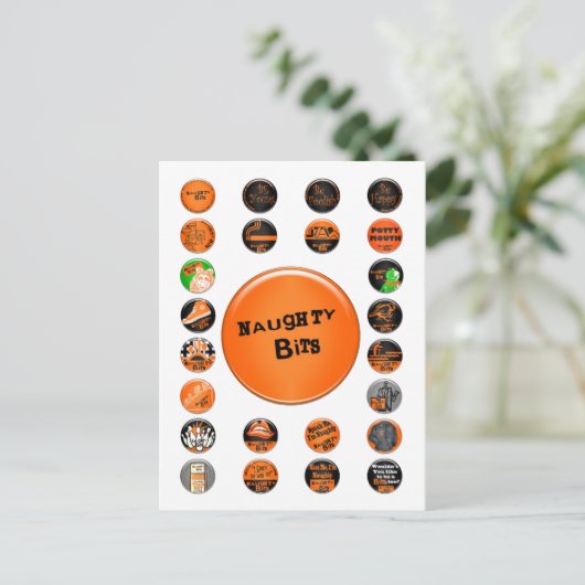 Naughty Bits Merit Badges Briefkaart (Staand voorkant)