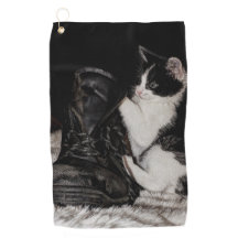 Naughty black and white cat