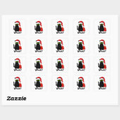 Naughty Black Cat Wearing Santa Hat Vierkante Sticker (Vel)