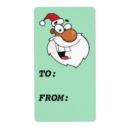 Naughty Black Santa Claus Gift Label