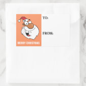 Naughty Black Santa Claus Gift Label Sticker (Tas)