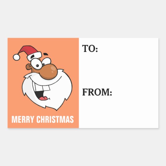 Naughty Black Santa Claus Gift Label Sticker (Voorkant)