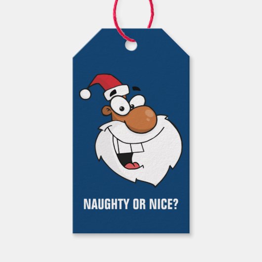 Naughty Black Santa Claus Paper Label Cadeaulabel (Voorkant)