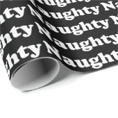 Naughty black white typografie grappig leuk cadeaupapier (Rol Hoek)