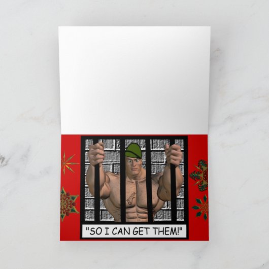 Naughty Boy Christmas Kaart (Binnen)