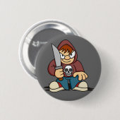 Naughty Boy met Knife Button (Voorkant /achterkant)