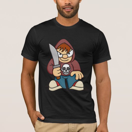Naughty Boy met Knife T-shirt (Voorkant)