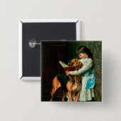 Naughty Boy of Verplichte Opleiding Vierkante Button 5,1 Cm (Voorkant /achterkant)