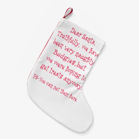 Naughty Budgies Kleine Kerstsok (Voorkant (Hangend))