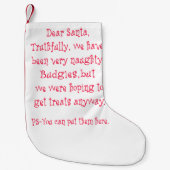 Naughty Budgies Kleine Kerstsok (Voorkant)