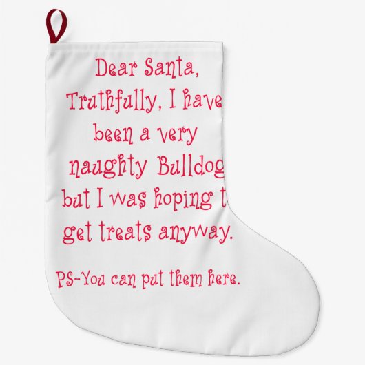 Naughty Bulldog Grote Kerstsok (Voorkant)