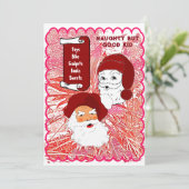 Naughty but Good Kind Santa's Wish List Kerstmis Feestdagenkaart (Staand voorkant)