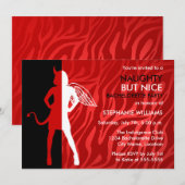 Naughty but Nice Bachelorette Part Kaart (Voorkant / Achterkant)