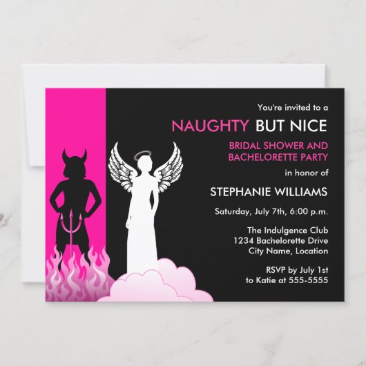 Naughty but Nice Bachelorette Party Kaart (Voorkant)