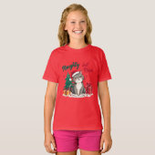 Naughty But Nice Cat Christmas T-shirt (Voorkant volledig)