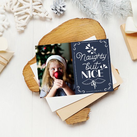 Naughty But Nice Christmas Photo Friendly Feestdagenkaart