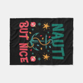 Naughty But Nice Funny Nautical Christmas Pun Joke Fleece Deken (Voorkant (Horizontaal))