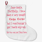 Naughty Cane Corso Grote Kerstsok (Voorkant)