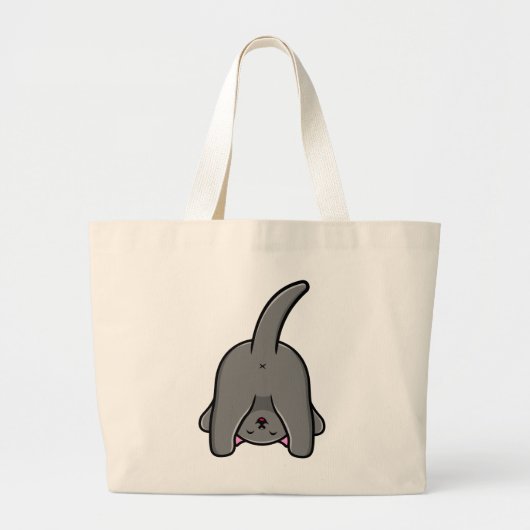 NAUGHTY CAT BACK DESIGN GROTE TOTE BAG (Voorkant)