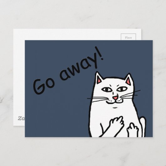 Naughty Cat Briefkaart (Voorkant / Achterkant)